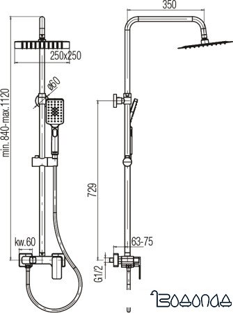 Душевая система Valvex Loft Black 2455750 фото 2