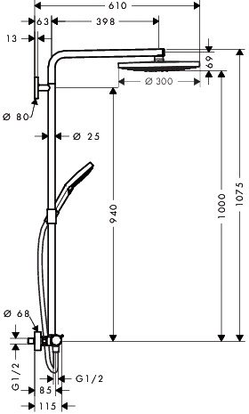 Душевая система Hansgrohe Raindance Select Showerpipe 360 [27133000]