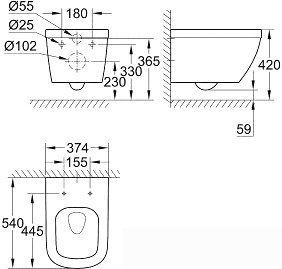 Унитаз Grohe Euro Ceramic 39328000 + 39330001