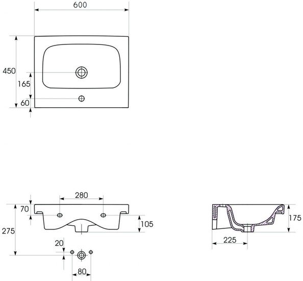 Умывальник Cersanit Moduo 60 UM-MOD60/1 фото 4