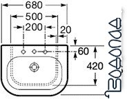 Умывальник Roca Nexo 68x50.5 (327640000)