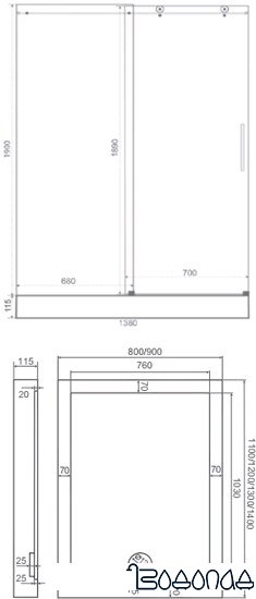 Душевая дверь Good Door Puerta WTW 120 (прозрачное/хром) фото 4