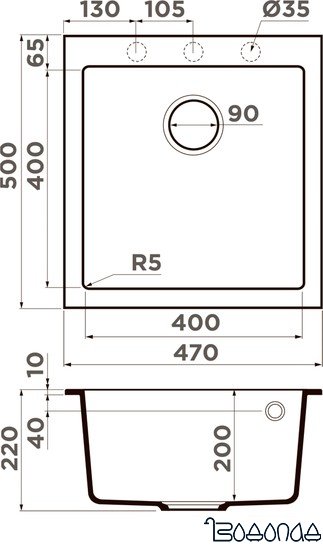 Кухонная мойка Omoikiri Bosen 47 SA (бежевый)