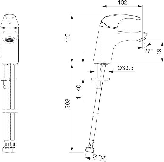 Смеситель Oras Polara 1411F фото 3