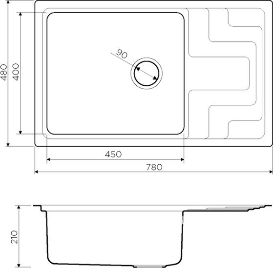 Кухонная мойка Omoikiri Mizu 78-LB IN (нержавеющая сталь)