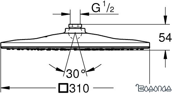Верхний душ Grohe Rainshower 310 Mono Cube 26567000