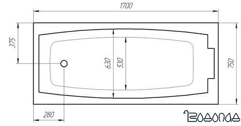 Ванна Relisan Kristina 170х75