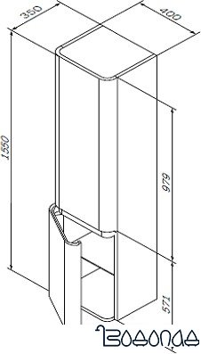 AM.PM Шкаф-пенал Sensation [M30CHR0406WG]