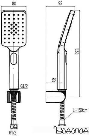 Душевая лейка Valvex Loft Gold 2455850
