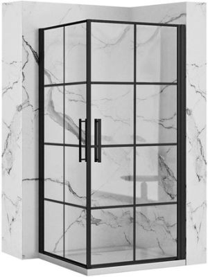 Душевой уголок Rea Rubik 90x90 (черный/прозрачное стекло)