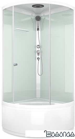 Душевая кабина Domani-Spa Simple 99 high 90x90 (белый/прозрачное стекло)