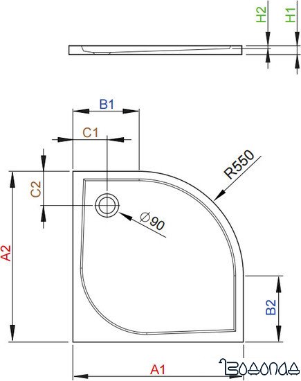 Душевой поддон Radaway Delos A 85x85 [SDA8585-01] фото 2