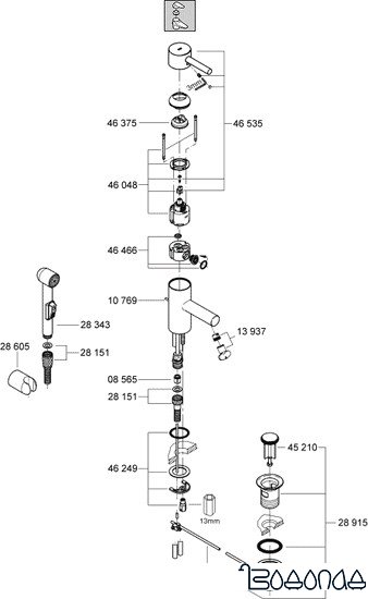 Смеситель Grohe Essence Hygienica 32535000