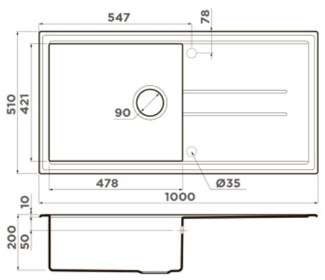 Кухонная мойка Omoikiri Tedori 100-EV (эверест)