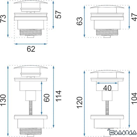 Донный клапан Rea Klik-Klak A5217 (хром)