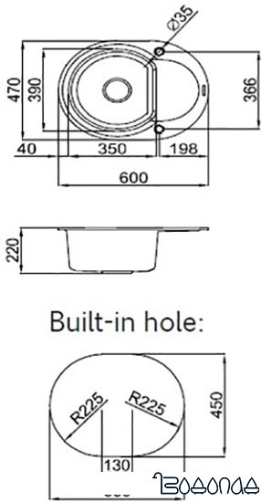 Кухонная мойка Elleci Easy Round 600 Ghisa 70