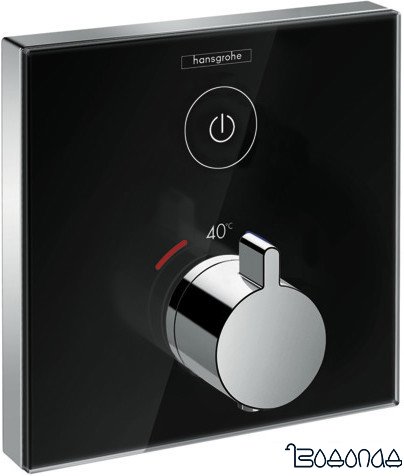 Смеситель Hansgrohe ShowerSelect Glass 15737600 (черный/хром)