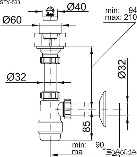 Сифон Styron STY-533