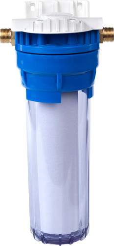 Проточный фильтр Гейзер 1П 1/2 (прозрачный, с ниппелями)