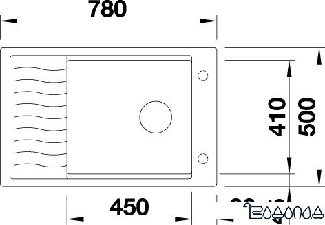 Кухонная мойка Blanco Elon XL 6 S (темная скала) 524835 Кухонная мойка Blanco Elon XL 6 S (темная скала) 524835