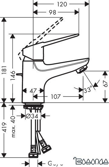Смеситель Hansgrohe Novus Loop 71080000 фото 4