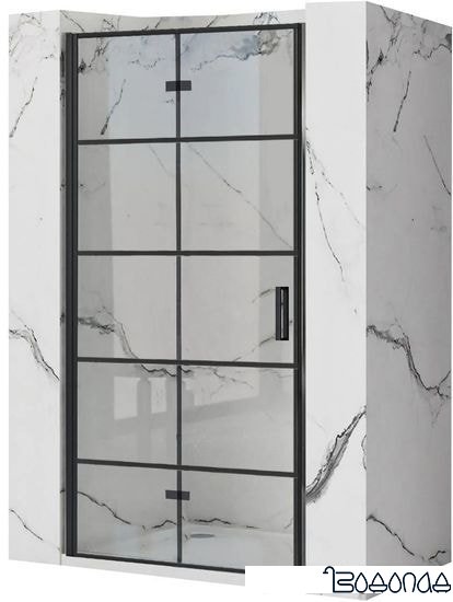 Душевая дверь Rea Molier 100 REA-K6963 (черный/прозрачное стекло)