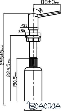 Дозатор Omoikiri OM-02-BL (черный) фото 2