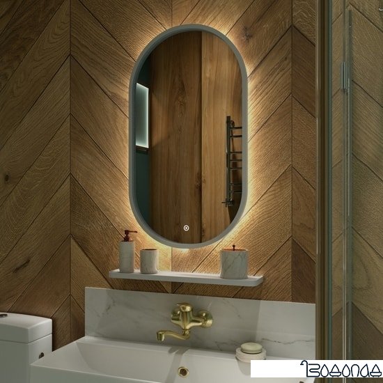 Континент Зеркало Prime Black Led 45x80