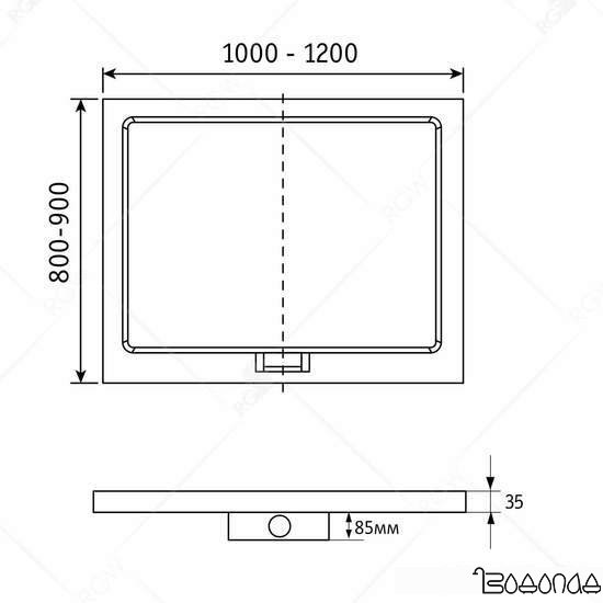 Душевой поддон RGW GWS-21 03150290-01 90x100 фото 2