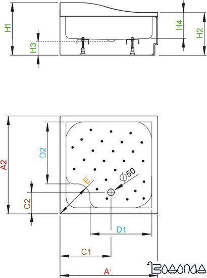 Душевой поддон Radaway Korfu C 80x80 [4C88400-03]