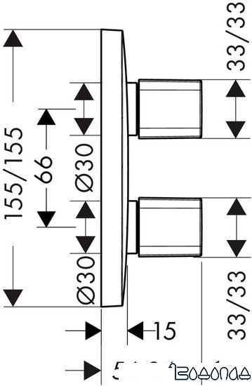 Переключатель режимов Hansgrohe PuraVida 15777000 фото 2
