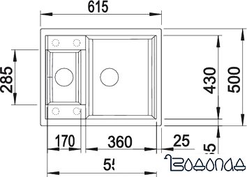 Кухонная мойка Blanco Metra 6 (алюметаллик) [516156]