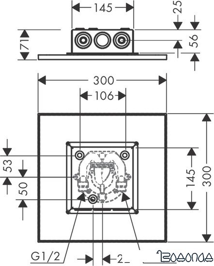 Верхний душ Axor ShowerSolutions 300 1jet 35317000