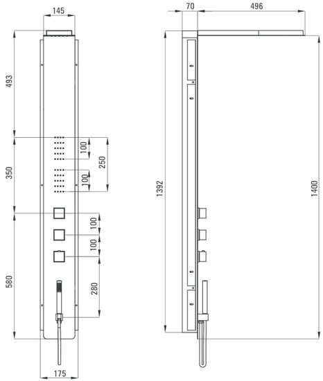Душевая панель Deante Multibox NOO 051T