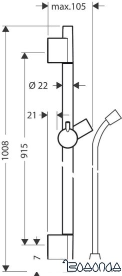 Душевая штанга Hansgrohe Unica S Puro 90 28631000 фото 2