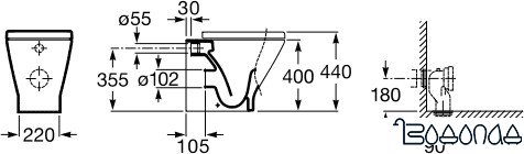 Унитаз Roca The Gap (347477000) без крышки фото 3