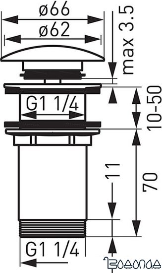 Донный клапан Ferro Rotondo S285BR