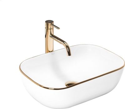 Умывальник Rea Belinda (белый матовый/золотистый)
