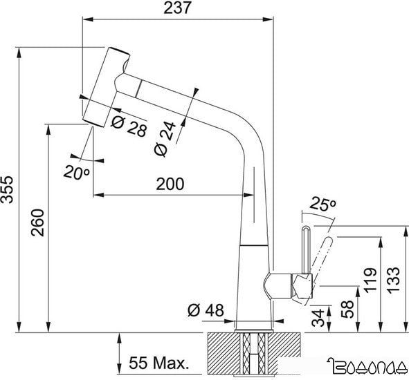 Смеситель Franke Icon 115.0625.189 (сталь)
