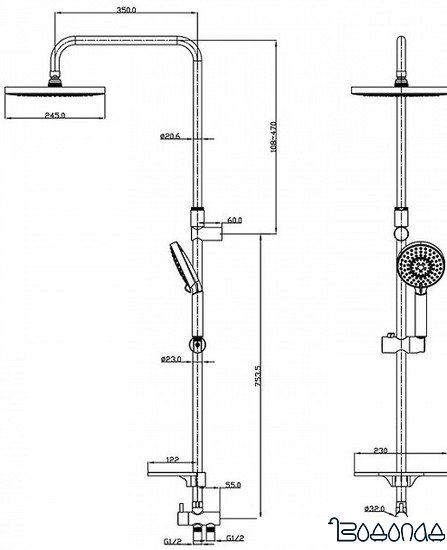 Душевая система IDDIS Mirro MIRSB5Fi76
