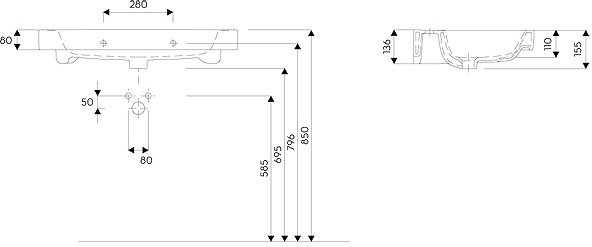 Умывальник Kolo Modo 80x48.5 [L31980]
