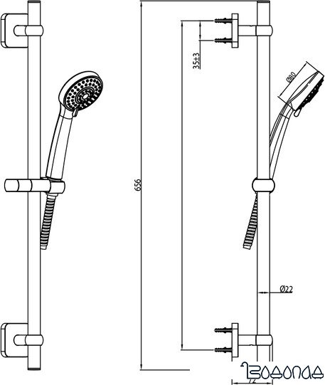 Душевой гарнитур IDDIS Bild BIL3F65I16 фото 2