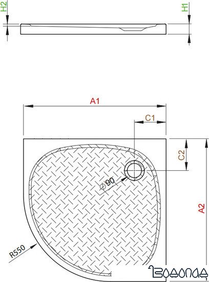 Душевой поддон Radaway Zantos A 90x90 [M3ZNA9090-06]