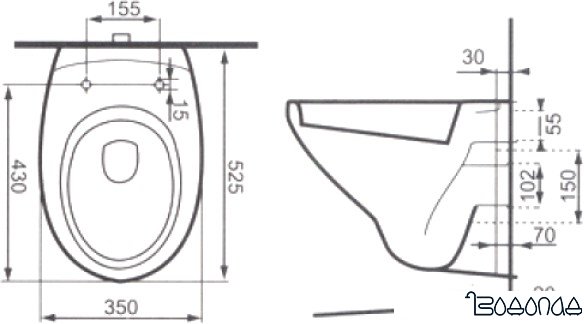 Унитаз Cersanit Delfi SET-DEL/Black/TPL/Cg