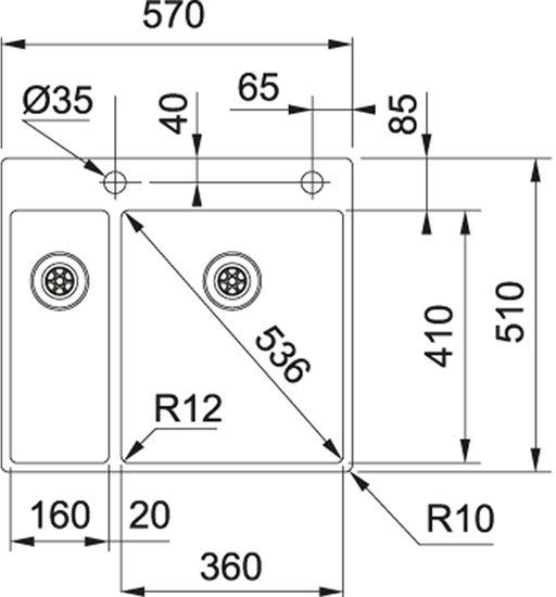 Кухонная мойка Franke Box BXX 260-36-16 TL 127.0379.889 Кухонная мойка Franke Box BXX 260-36-16 TL 127.0379.889