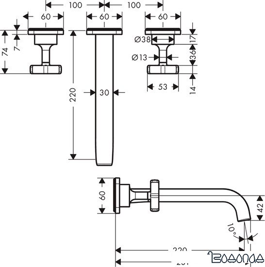 Смеситель Axor Citterio E 36107000
