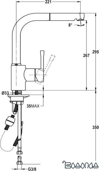 Смеситель TEKA ARK 938 (белый) [23938121W]