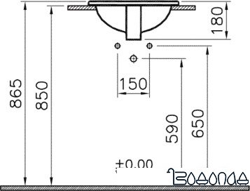 Умывальник Vitra S20 42.5x42.5 [5466B003-0001]