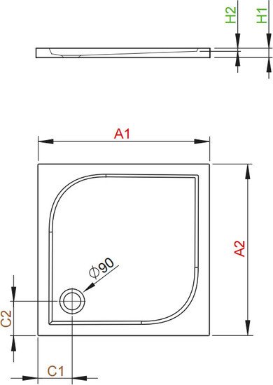 Душевой поддон Radaway Delos C 90x90 [SDC0909-01]