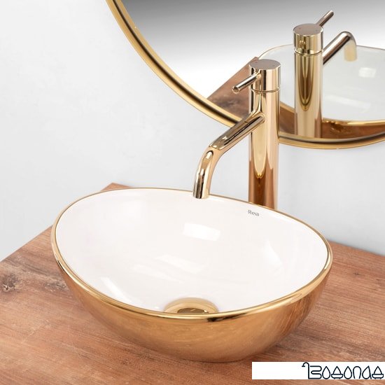 Умывальник Rea Sofia mini (белый/золотистый)